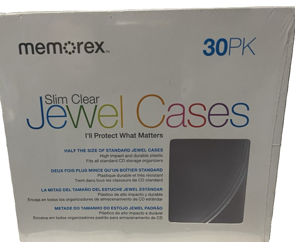 Memorex 30 Pack Thin Clear Jewel Cases New Sealed